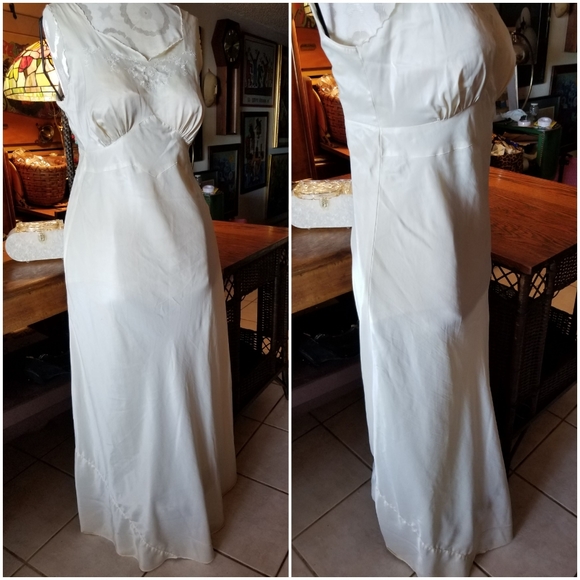 C1930 satin FULL LENGTH gown DRESS jean harlow - Picture 5 of 5